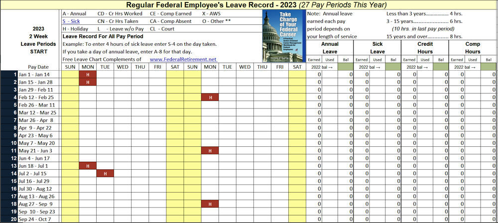 2024 Federal Employee S Excel Leave Record   2023 Leave Schedule 